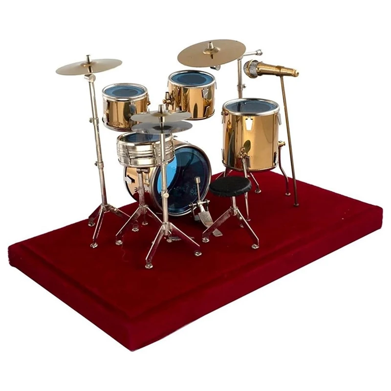 Miniature Jazz Drum Kit Model Mini Drum Cymbal Musical Instrument Model Drum Set Adult Miniature Drum Kit