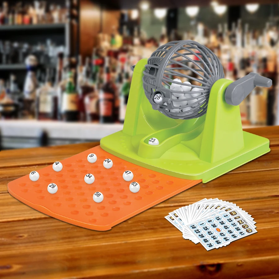 Família diversão bingo gaiola conjunto pai-filho manual loteria número bola máquina brinquedo para grandes grupos festas crianças brinquedos educativos