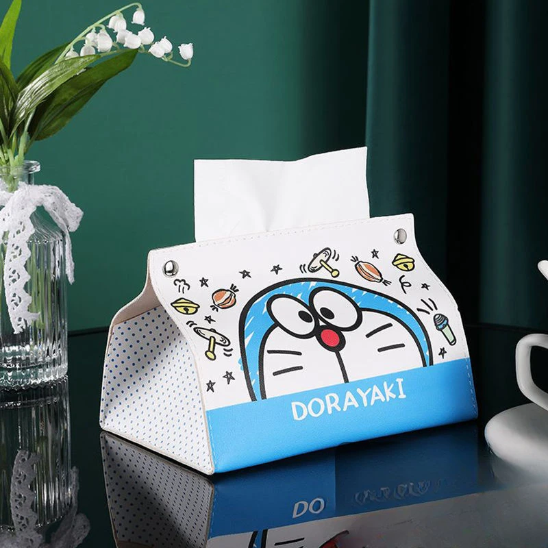 

Набор салфеток Doraemon в кожаном чехле для автомобиля, рабочего стола, студенческого общежития, офиса, сумка-органайзер, держатель для салфеток, декор для комнаты