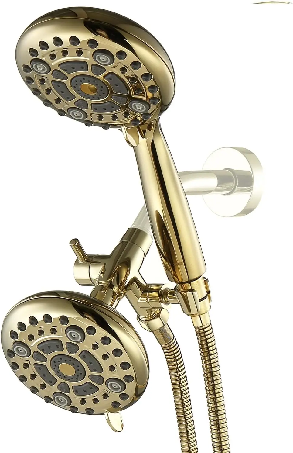 

High Pressure Dual Shower Head with Handheld, 6+6 Spray Modes, Polished Gold