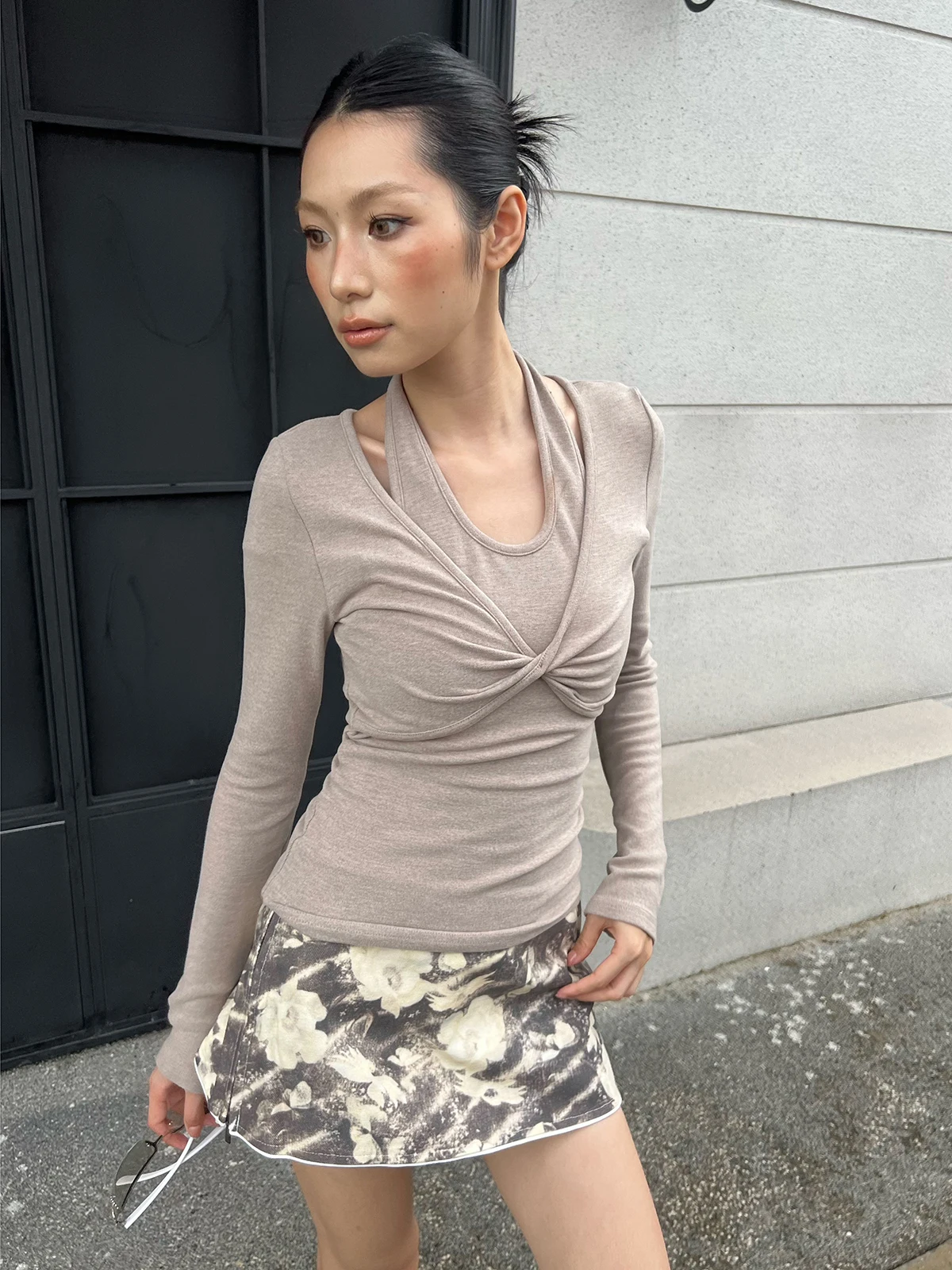 GOGOBURN Women's Long Sleeve Neck Hanging T-Shirt  Inner Wear Casual Style Unique Design Autumn Collection 2026