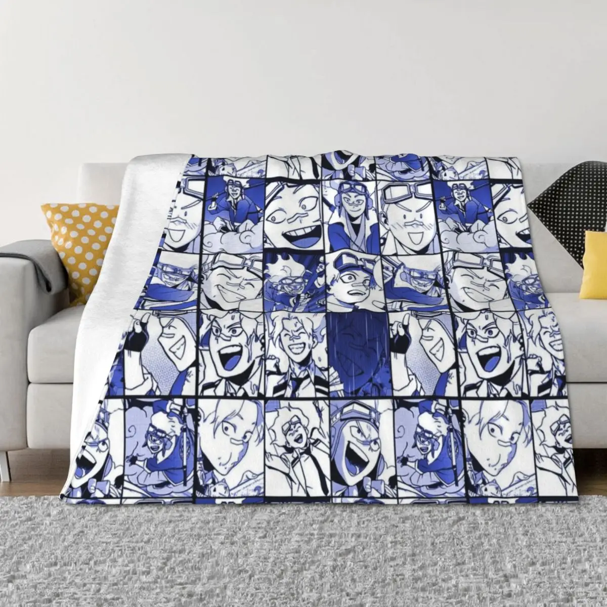 

Oboro Shirakumo-collage color version Throw Blanket Decorative Beds Thermal Polar Cute Plaid Blankets