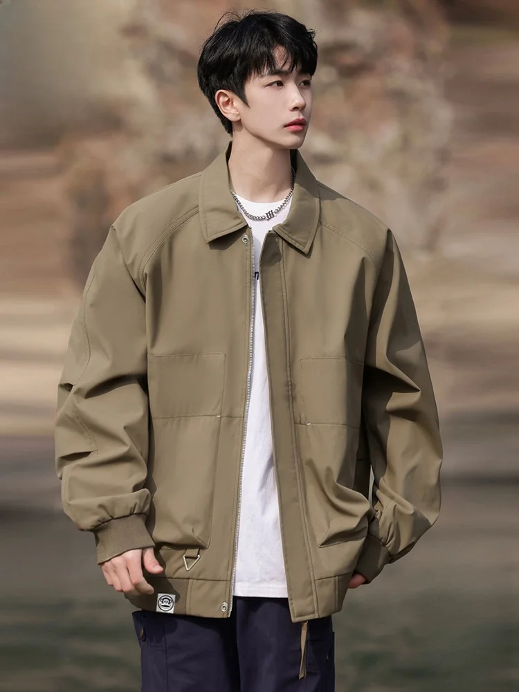 

Мужская осенняя куртка Paul Frank Large Mouth Monkey в стиле ретро, коричневая, свободного кроя, с воротником, на молнии, из полиэстера и нейлона.