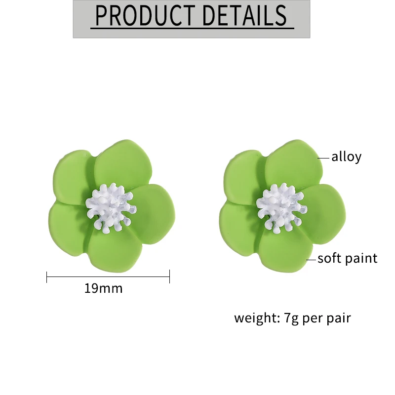 2023 Sweet Summer Soft Contrast Colorful Flower Clip on Earrings Non Pierced Asymmetrical Ear Clips Travel Party Jewelry Gifts