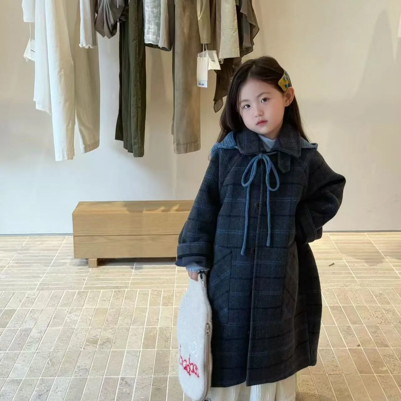 

Верхняя одежда для девочек, новинка 2025 года, пальто, модное и красивое для маленьких девочек, удобная детская верхняя одежда, длинная теплая одежда