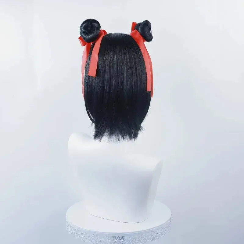 Парик для косплея Nezha 2, детская версия, тупая челка, синтетический парик с фрикадельками, аниме Coser, парик высокого качества, вечеринка на Хэллоуин