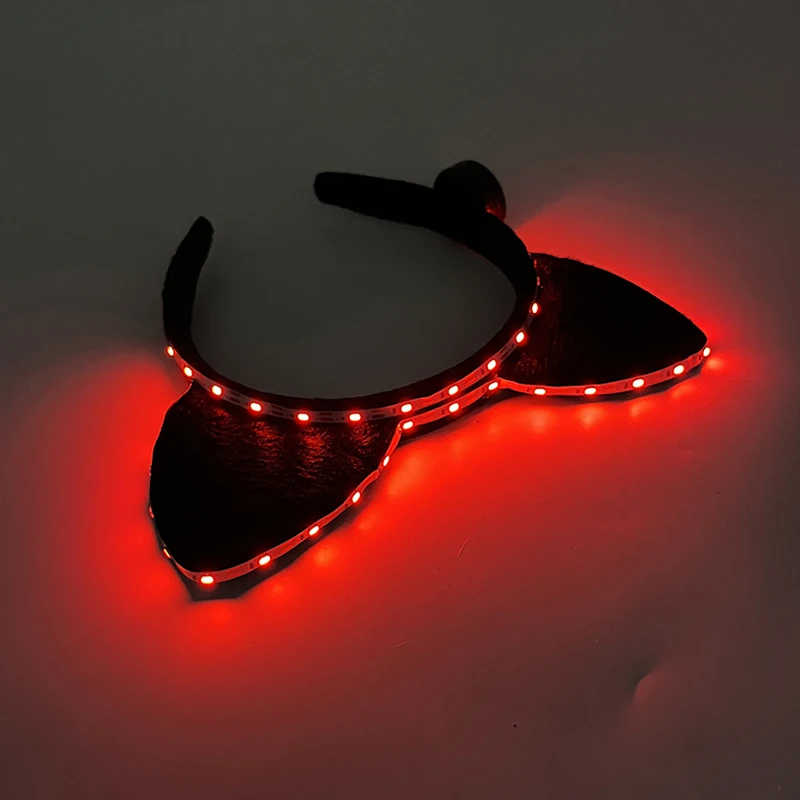 Bandeau d'oreille de chat LED phosphorescent pour filles, bandeau de sauna d'oreille de chat, accessoires de cosplay, boîte de nuit, mascotte Kawaii, cadeaux de Noël