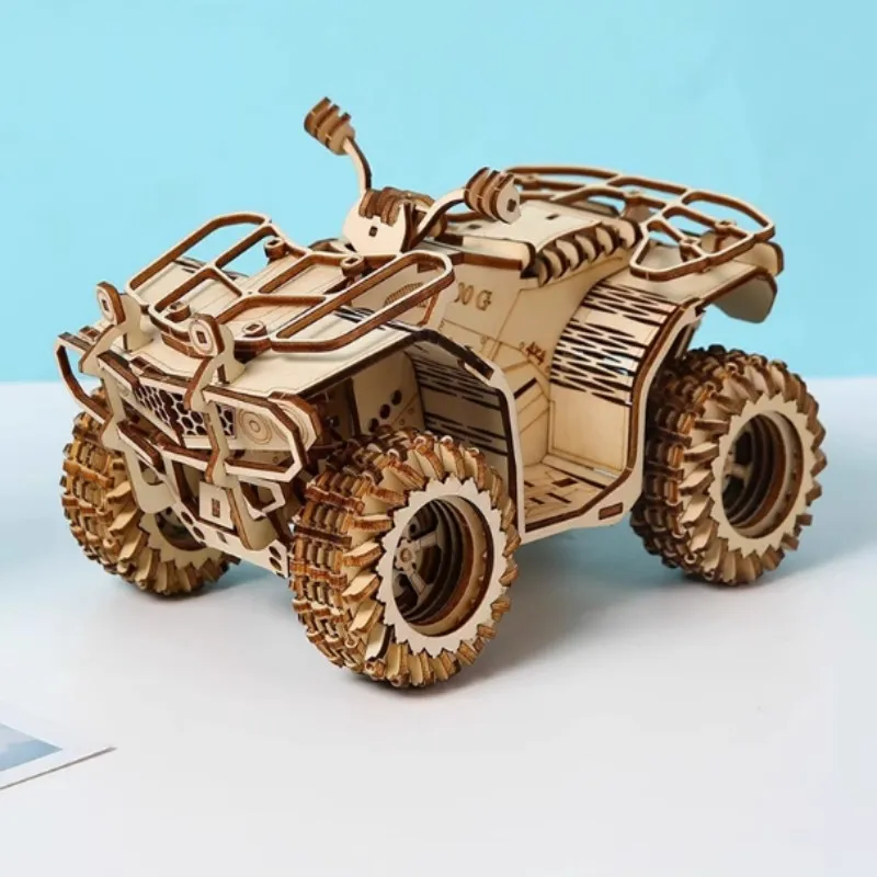 

3D Wooden Puzzle All Terrain Vehicle Miniature Model Kits DIY Scale Motorcycles Assembly Puzzles for Friends Birthday Gifts