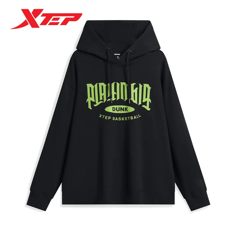 Xtep Basketball Pullover Hoodie For Men And Women 2024 Spring Sweat-Absorbing Unisex Sweatshirt   Outdoor Tops 876127930041