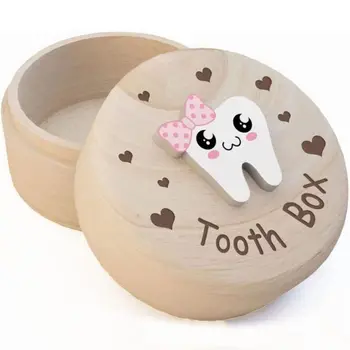 Collecting Teeth Milk Teeth Organizer Durable Save Gifts High Quality Tooth Storage Box Wooden Umbilical Cord Box