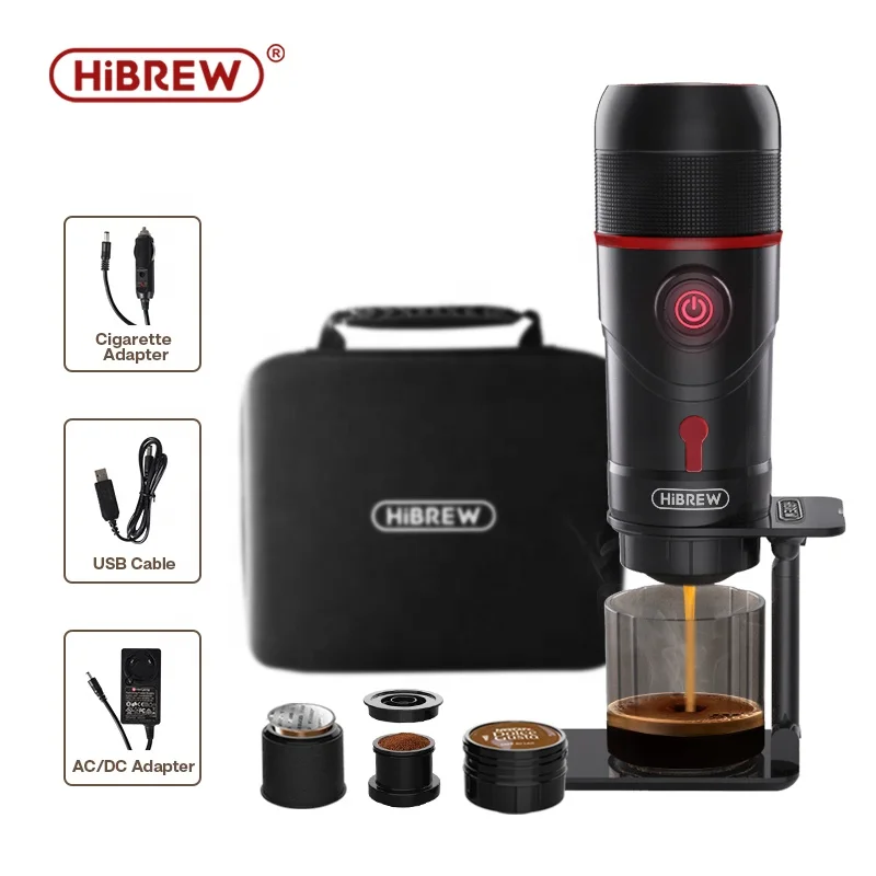 HiBREW H4 3 in 1 15 bar Black Green Car & Home Lightweight and Portable DC12V Expresso DG   Coffee Maker Machine