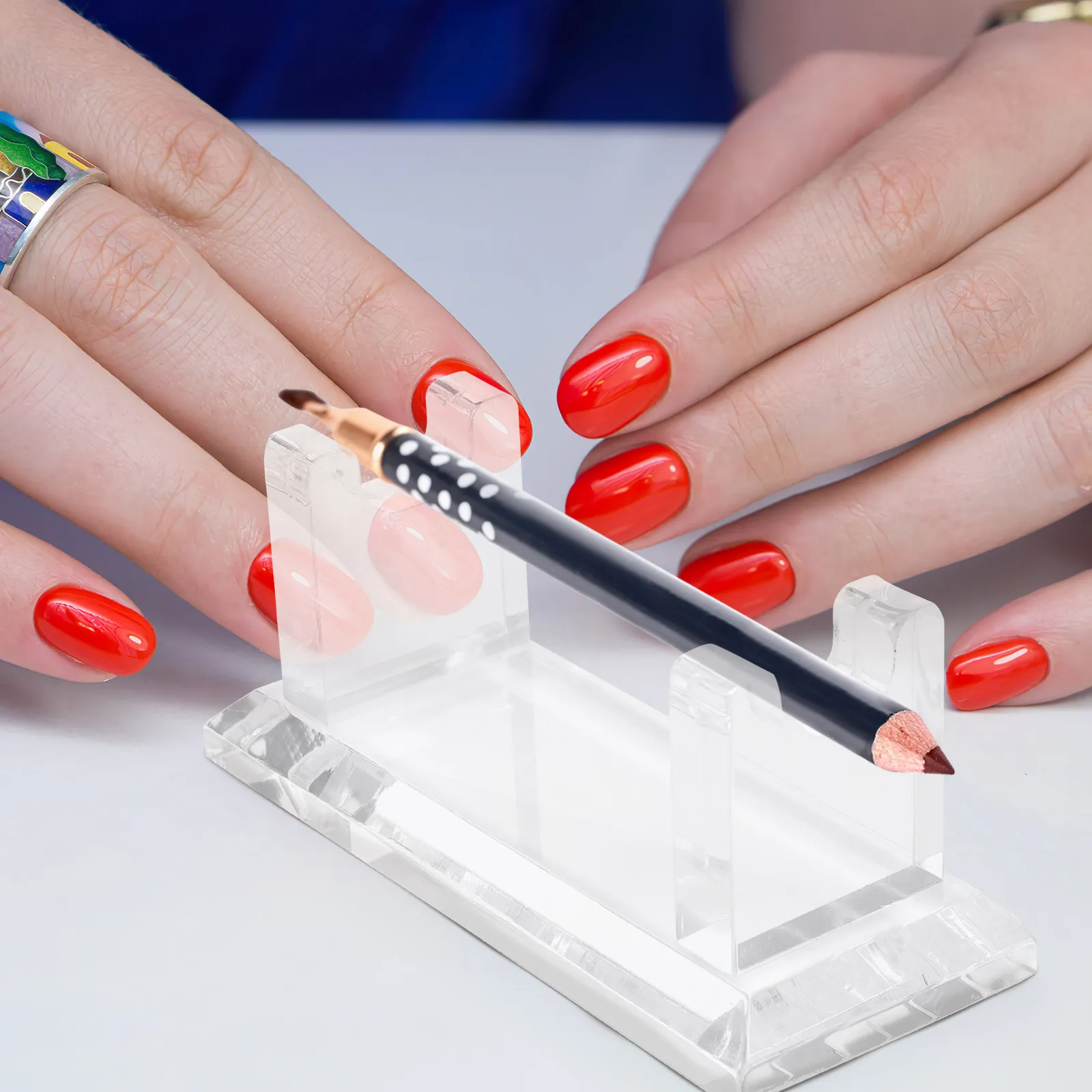 Clear Acrylic Pen Display Stand Holder for Ballpoint Fountain Nail Art Eyebrow Pens Brushes Home Office School