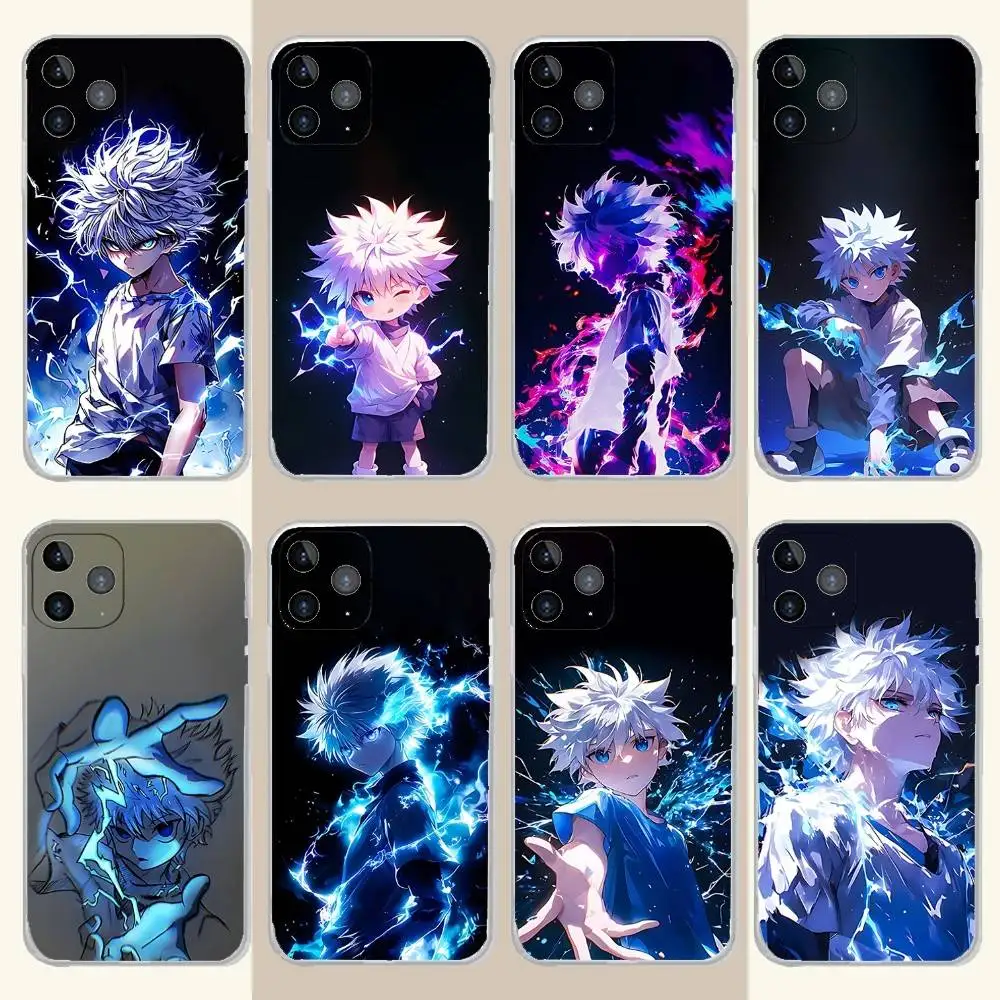 

K-Killua Anime Zoldyck Phone Case For iPhone 17,16,15,14,13,12,11 Pro,Max,Plus,X,XS,XR,SE4,E Mini Transparent Soft Cover
