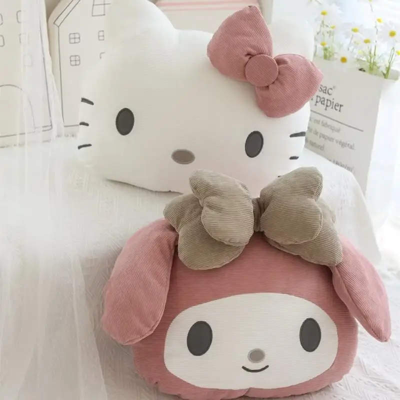 Big Size Sanrioed Hello Kitty Plush Pillow Kuromi Melody Cinnamoroll Kt Cat Stuffed Cushion Sofa Cushion Girl Gift Anime Toys