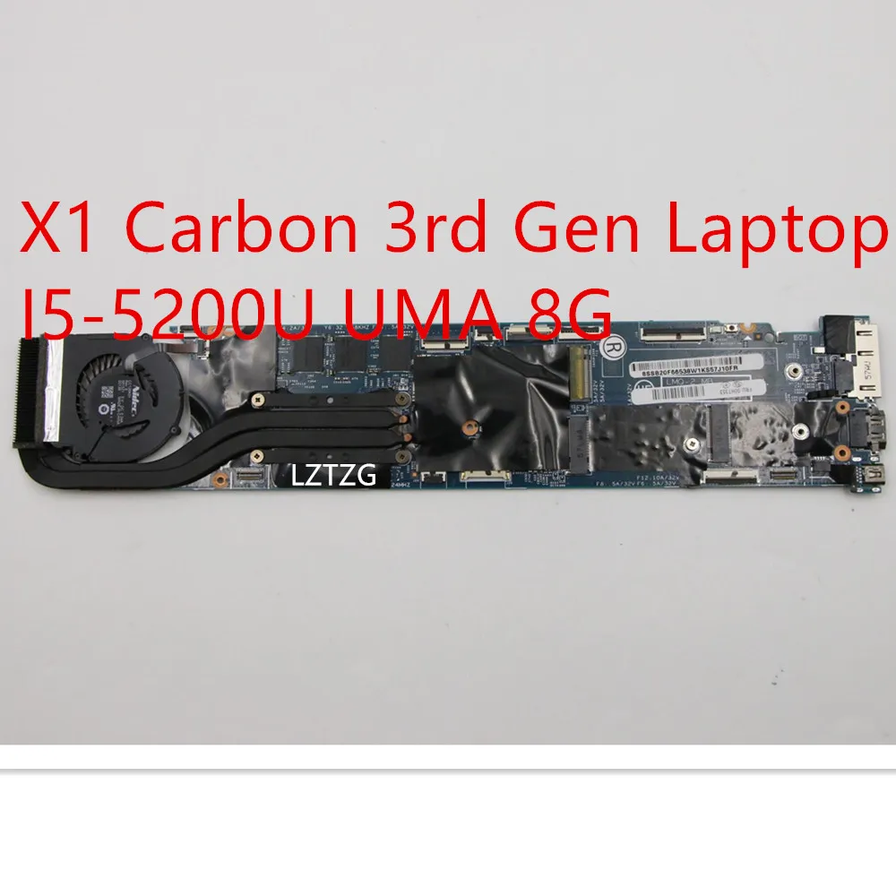 

Motherboard For Lenovo ThinkPad X1 Carbon 3rd Gen Laptop Mainboard I5-5200U UMA 8G 00HT353