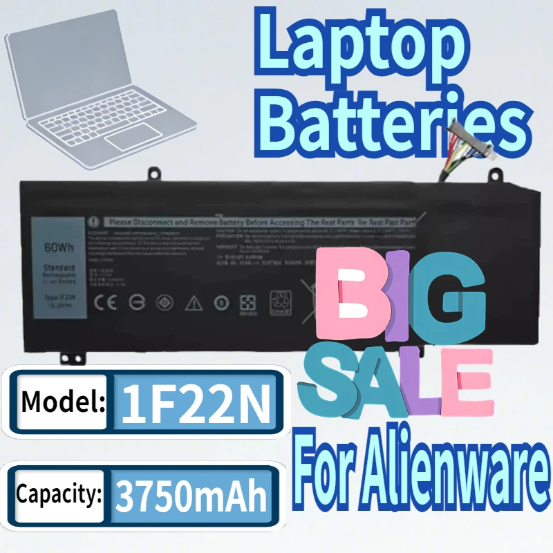 

1F22N / XRGXX Laptop Battery for Alienware M15 R1 / M17 R1 (P79F) 15.2V 3750mAh Replacement Notebook Battery