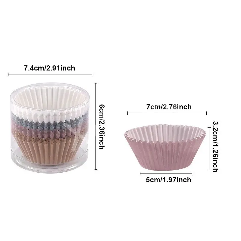 100pcs Safe Food Grade Inks and Paper Grease Proof Cupcake Liners Holiday Party Mini Paper Baking Cups