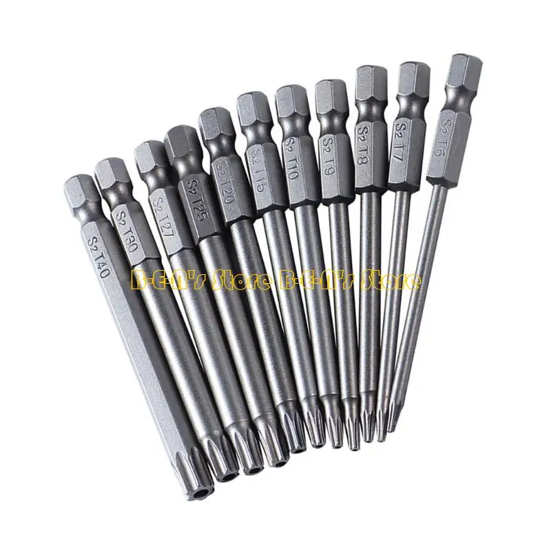 

Y1AD 11 шт. Набор бит Torx 3,52 дюйма Набор бит отверток Torx ударный магнитный адаптер шестигранник T7 T8 T9 T20 T25 T27 T30