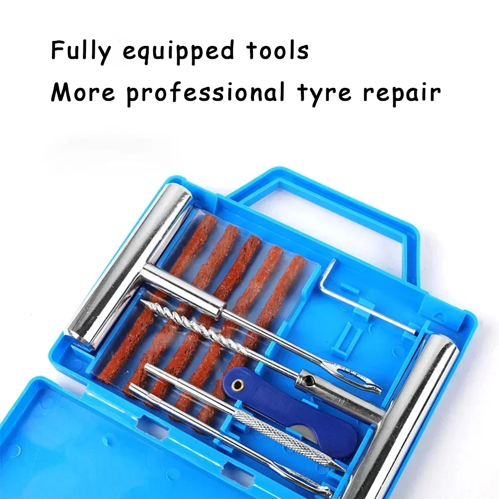 Auto Tire Puncture Repair Tool Set, carro, van, motocicleta, bicicleta, serviço de emergência, tubeless pneu Kit, Rebite Tools, 11 pcs por caixa