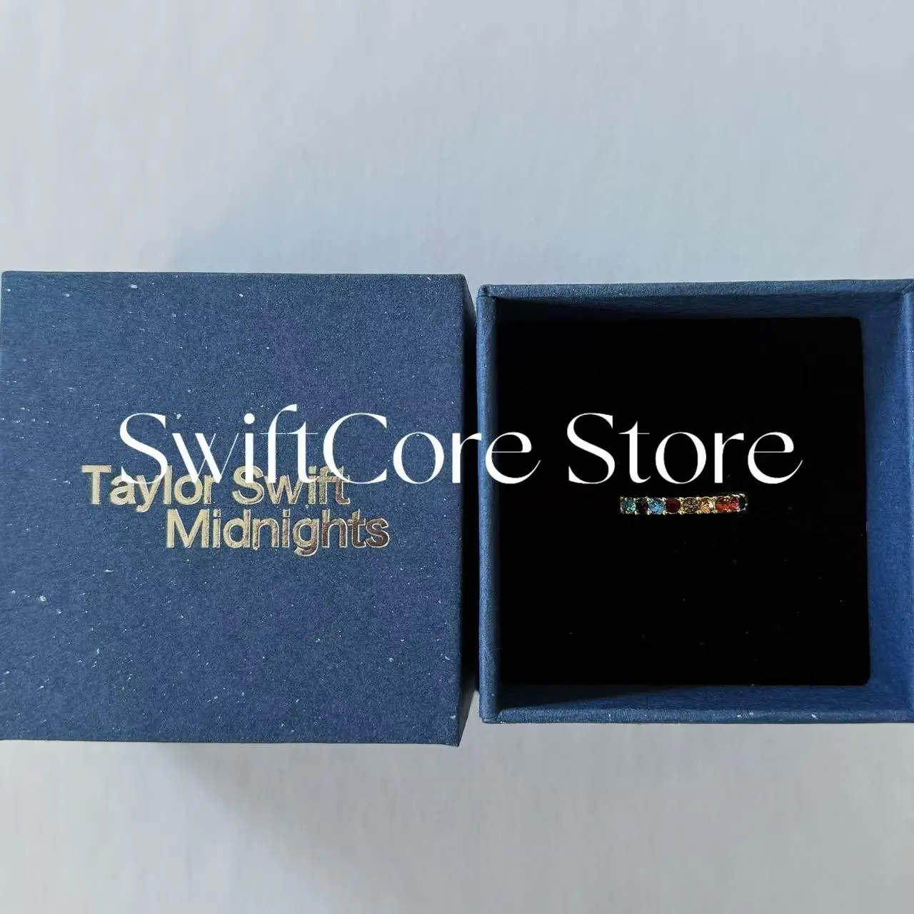 رومانسية تايلور سويفت منتصف الليل مرصع بالجواهر خاتم النساء الفتيات التقزح اللوني خواتم هدية عيد الحب نعمة المجوهرات #4