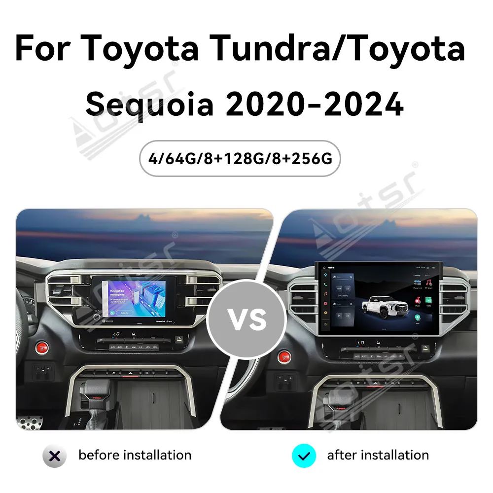 14.6 inch For Toyota Tundra Sequoia 2020-2024 Upgrade Touch Screen Car Carplay Radio GPS Navigation Head Unit Multimedia Player