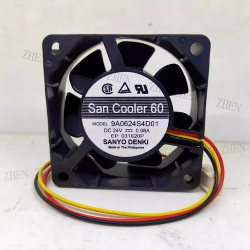 

Y 1PCS 9A0624S4D01 DC24V 0.08A 3-Wire FOR Cooling Fan