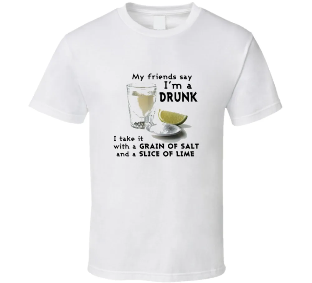 Tequila Drunk Salt Lime drôle liqueur collège fête t-shirt