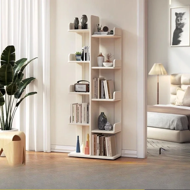 

Книжная полка из цельного дерева, напольная полка, креативная простая, современная, для дома, гостиной, настенная, для хранения деревьев, детская витрина