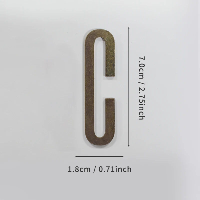 Selbstklebende Hausnummern aus Bronze, englische Alphabetbuchstaben aus Metall für Wohnung, Zimmer, Türschild, Tisch, Briefkasten, Nummernaufkleber, 7 cm – Detail 10