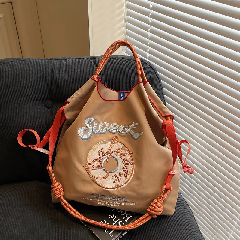 

New Large Capacity Tote Bag For Women Fashion Shopping Shoulder Bags Embroider High Quality Women's Casual Handbags