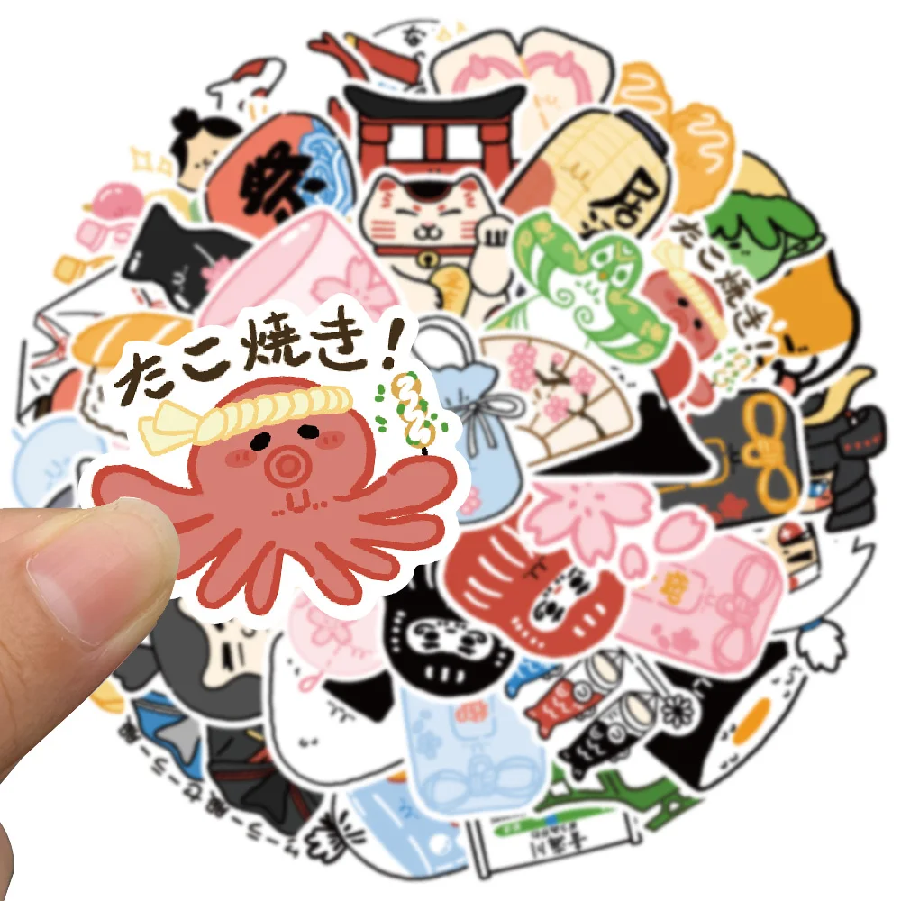 50pcs Anime niedlichen Cartoon japanische Glücks katze kawaii Objekte Aufkleber DIY Sammelalbum Laptop Motorrad Aufkleber Graffiti Aufkleber