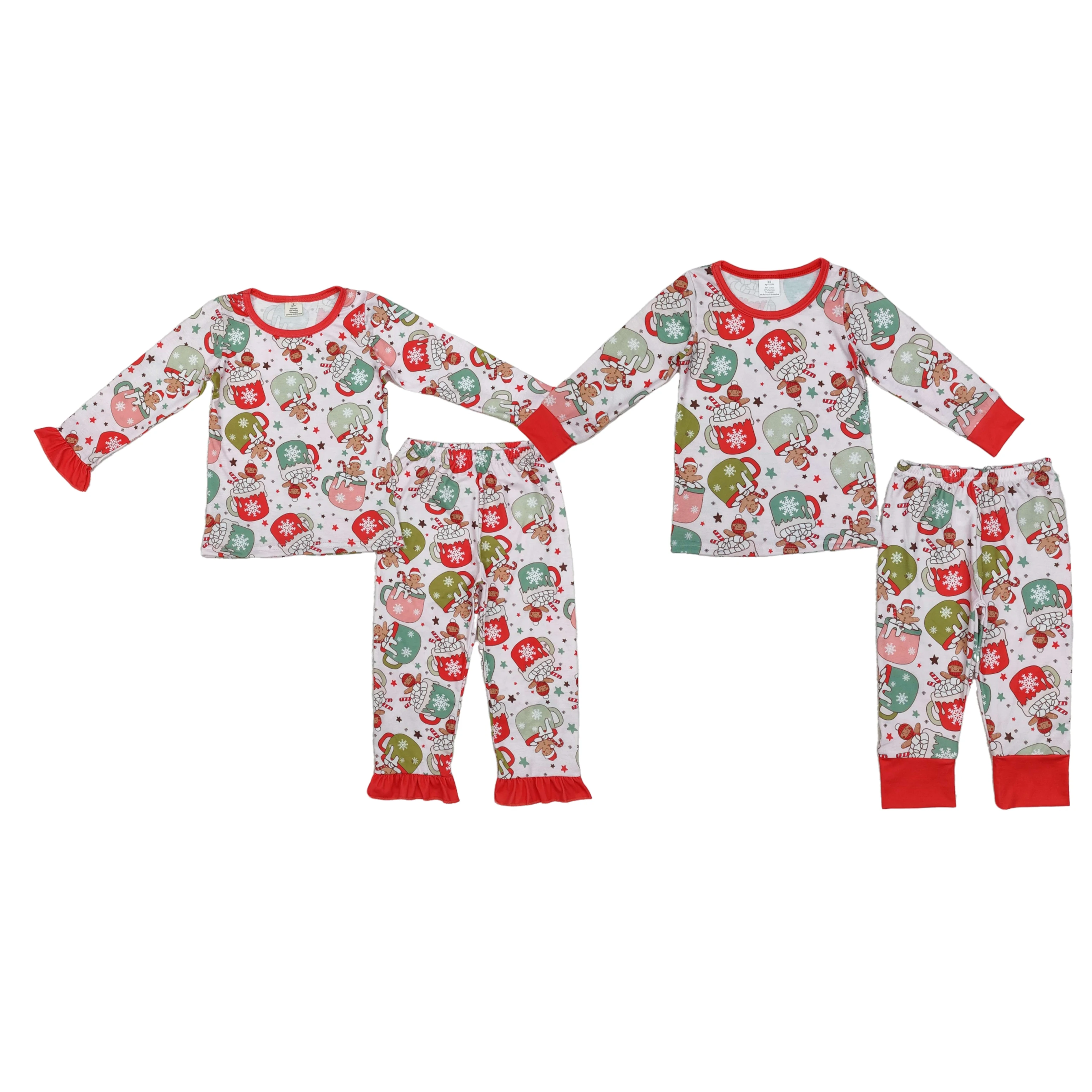 

Wholesale Children Infant Christmas Set Toddler Long Sleeves Shirt Gingerbread Pants Baby Boy Girl Pajamas Sleepwear Kids Outfit