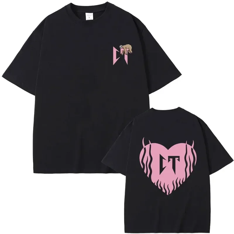 Singer Natanael Cano Tumbado Pink CT Sloth Double Sided Graphic T-shirt Men Womne Hip Hop Tshirt Summer Male Oversized T Shirts