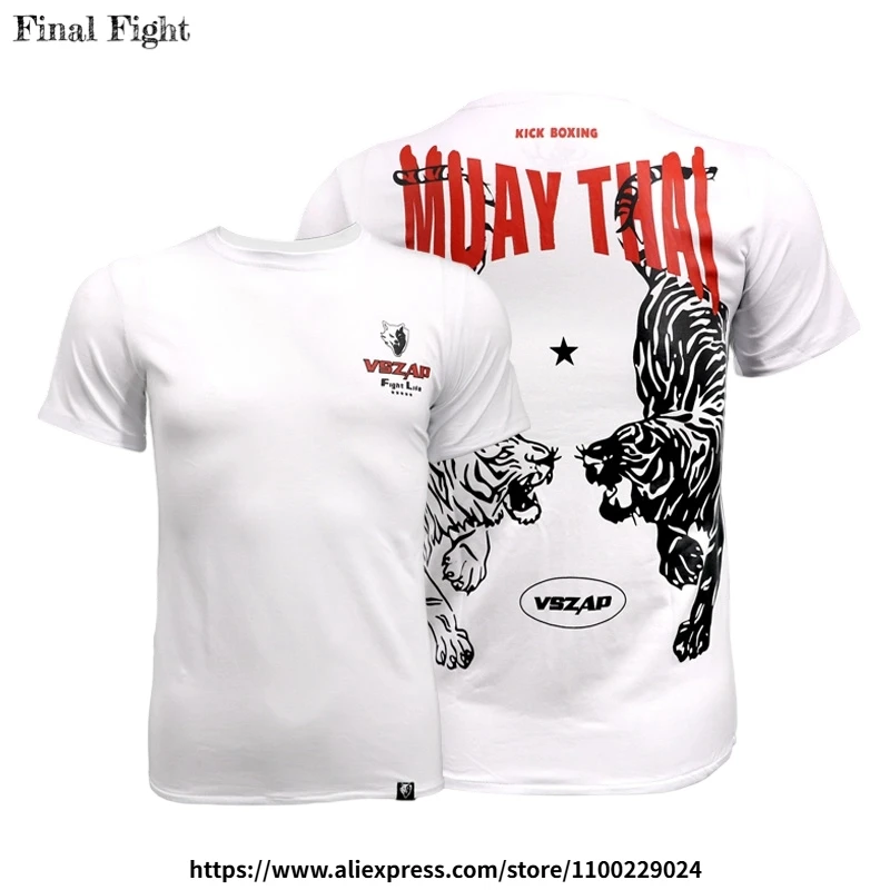 

Vszap MMA Fighting T-Shirt for Men Women Martial Arts Muay Thai Boxing Tee Short Sleeve Cotton BJJ Jiu Jitsu MMA Training Shirts