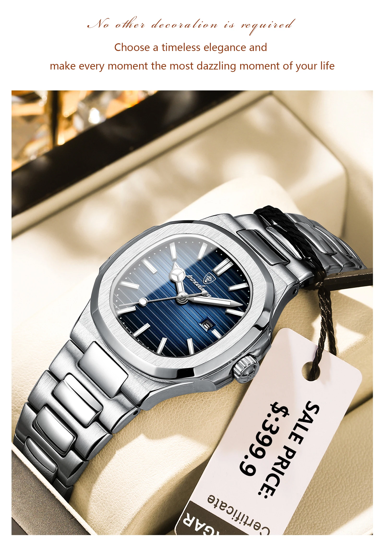 POEDAGAR Luxus Damen Quarzuhr Datum Wasserdicht Leuchtende Damen Armbanduhr Edelstahl Mode Uhren Für Frauen Reloj – Detail 10