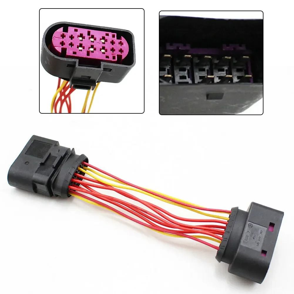 Car Xenon Headlight 10 To 14Pin Plug Connector Adapter Headlight Wire Harness Connector 1J0973737 1J0973835 For Golf MK6