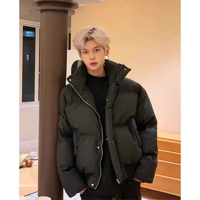 

Мужская зимняя утепленная куртка из хлопка в американском стиле, с воротником-стойкой, прочная, молодежная, модная, на молнии