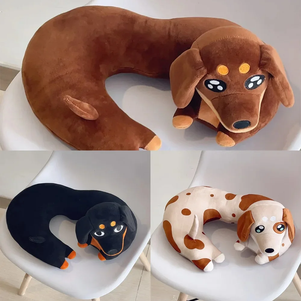 

Dog Love Shaped U-shaped Pillow Cute Cartoon Sausage Dogs Doll Pillows Soft Comfortable Stuffed Dolls Children Gift Room Decor