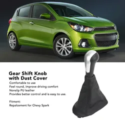 Gear Shift Knob Cover Kit with Shift Knob Boot Dust Cover Repalcement for Chevrolet Chevy Spark