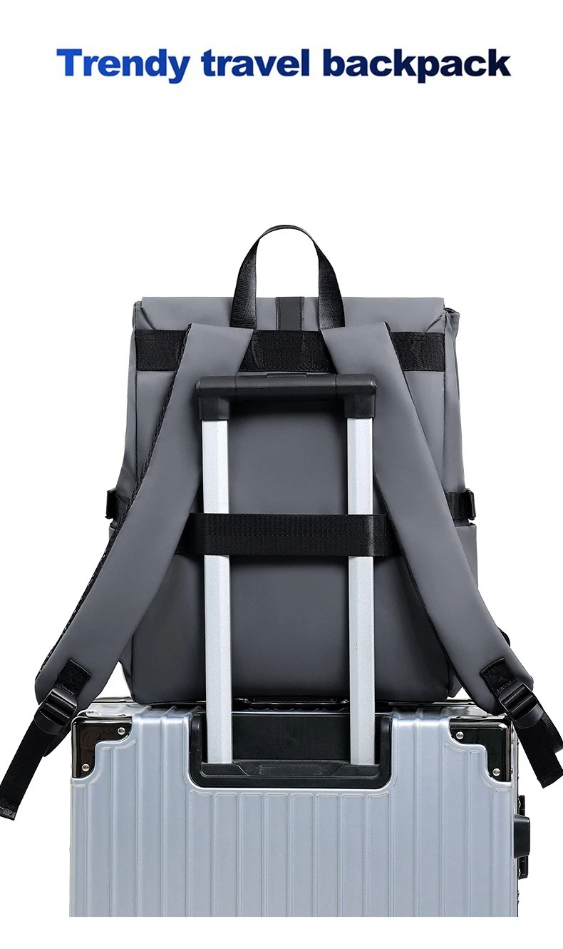 B 2026 Stilvoller Business-Rucksack für Herren, wasserdicht, 14 Zoll, Klapp-Laptop-Rucksack, mehrere Taschen, lässiger Tagesrucksack für Arbeit und Schule – Detail 6