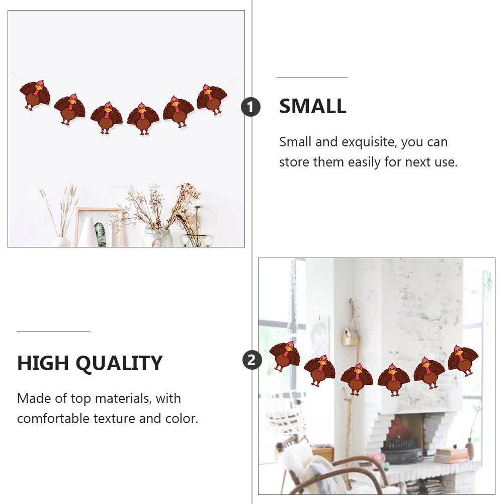 

1pc Turkey Paper Garland Premium Material Hanging Banner for Thanksgiving Party Decor Easy Assembly Creative Design Festive