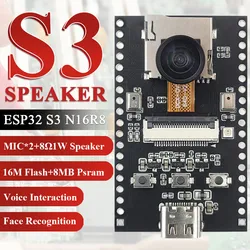 NEW ESP32 S3 CAM Speaker Development Board with OV2640 Wifi Camera Module Kit Dual MIC TF Slot N16R8 CH340X USB Type-C ESP32-S3