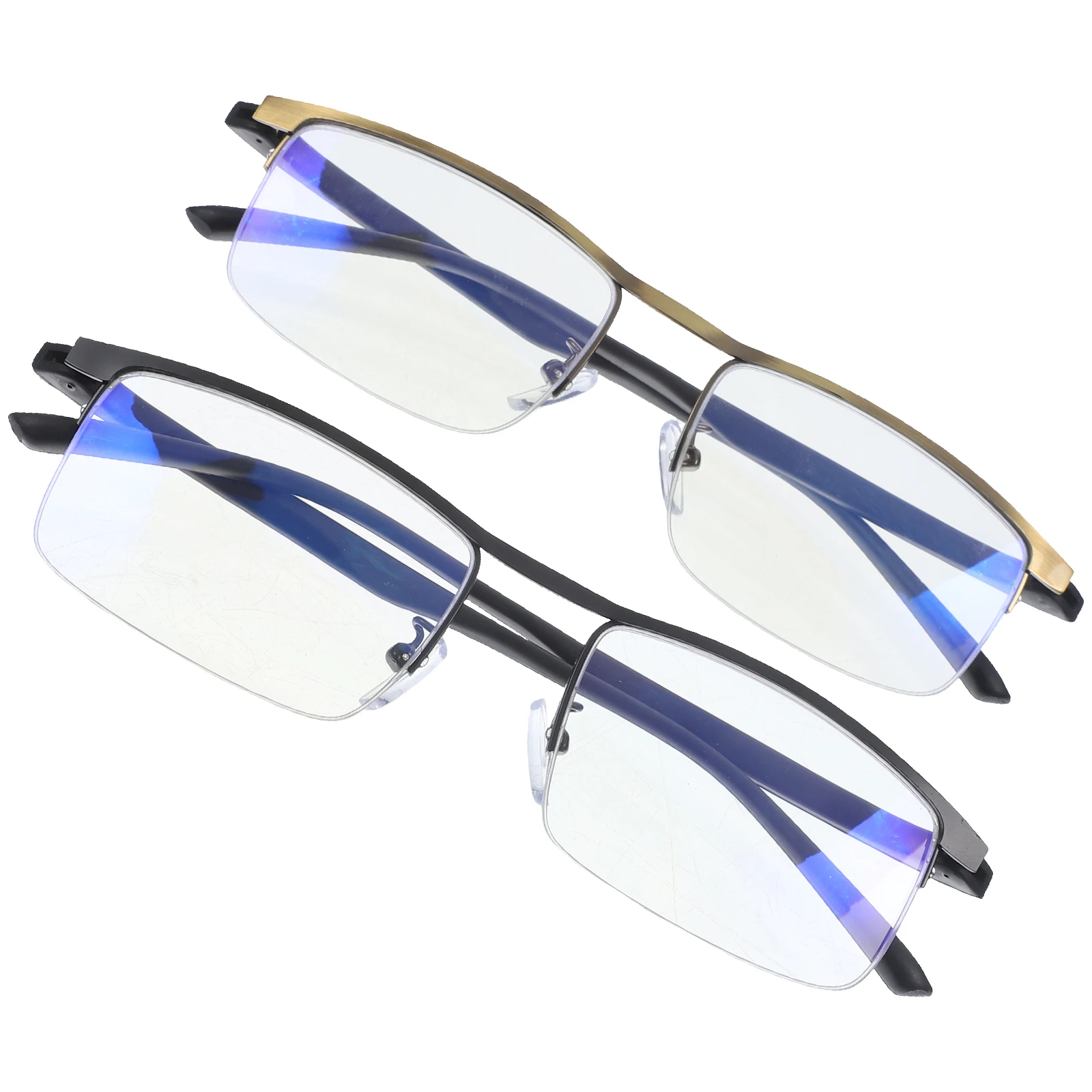 

2pcs Reading Spring Leg Elderly Presbyopia Glasses Reading Glasses Blue Light Blocking Eye Protection Eyeglasses