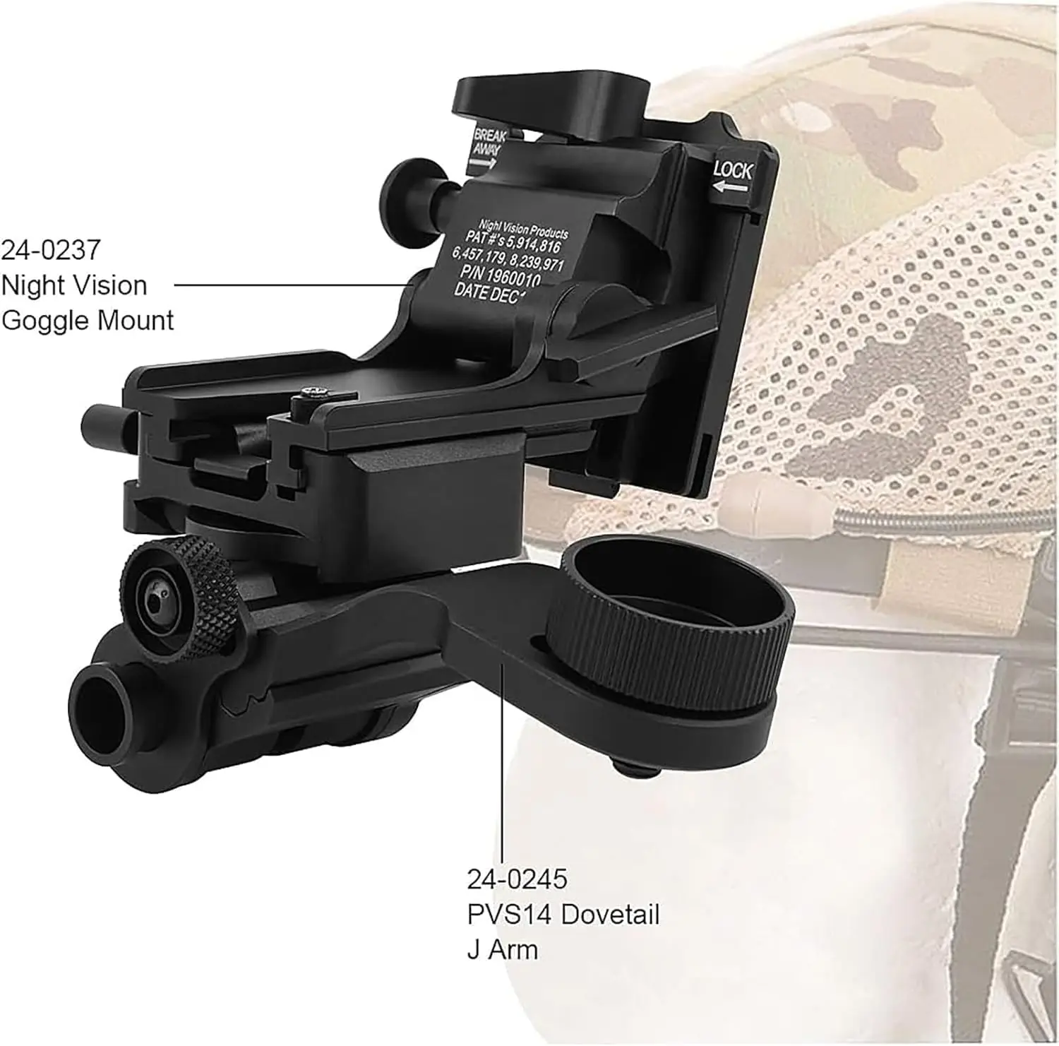 

Hunting accessory Night Vision Goggles Aluminum Metal Mount NVG Arms Mount for PVS-7 PVS-14 PVS-15 PVS-18 helmet mount gs24-0237