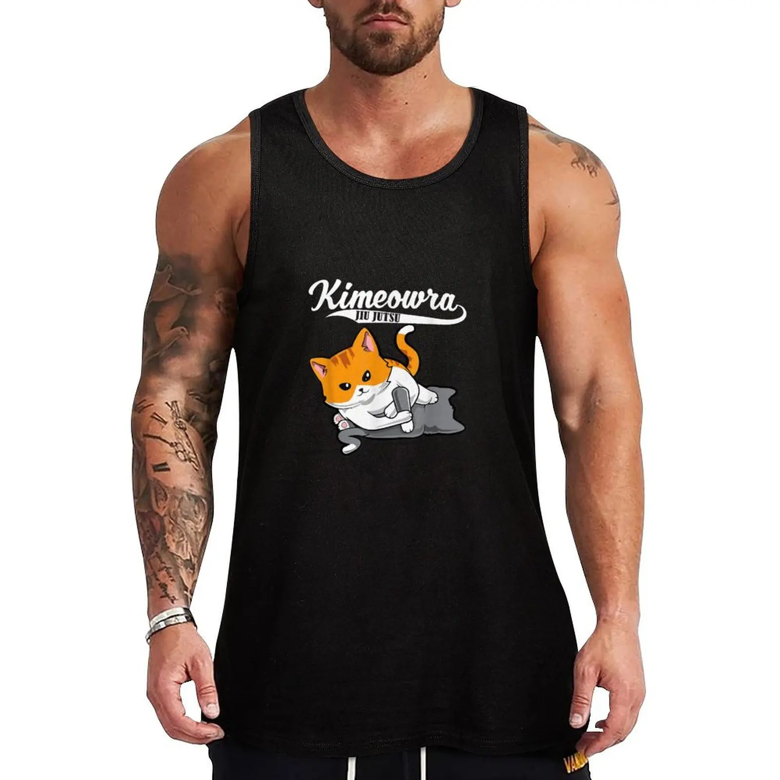 

Cat Jiu Jitsu Kimura Kimeowra Cute Kawaii BJJ Funny Tank Top Rugged Workwear Tank Top Durable Sleeveless Wear
