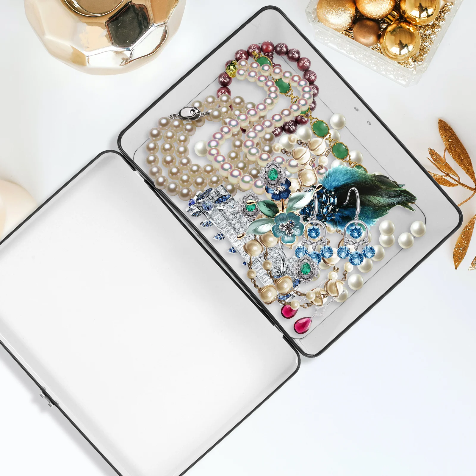 

Vintage Tin Box With Lock Small Storage Tin Box For Jewelry Keepsake Decorative Storage Boxes Lids Gift Packaging