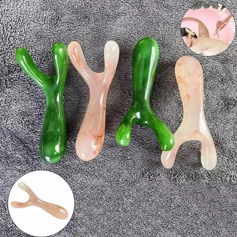 Resin Face Lifting Scraping Massage Nose Lifting Massage Y-shape Fork Guasha Massage Reduce Puffiness Trigger Point Nose Massage