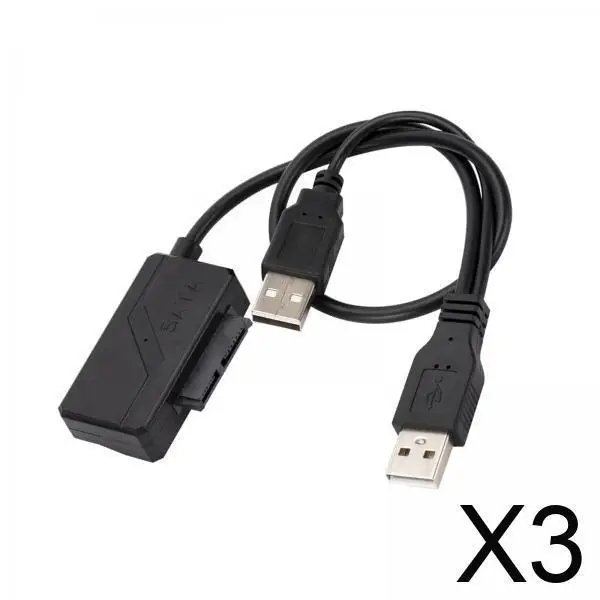 3xUSB 2.0 to 7+6 13Pin Cable Laptop Cd-Rom Dvd-Rom with Power Supply