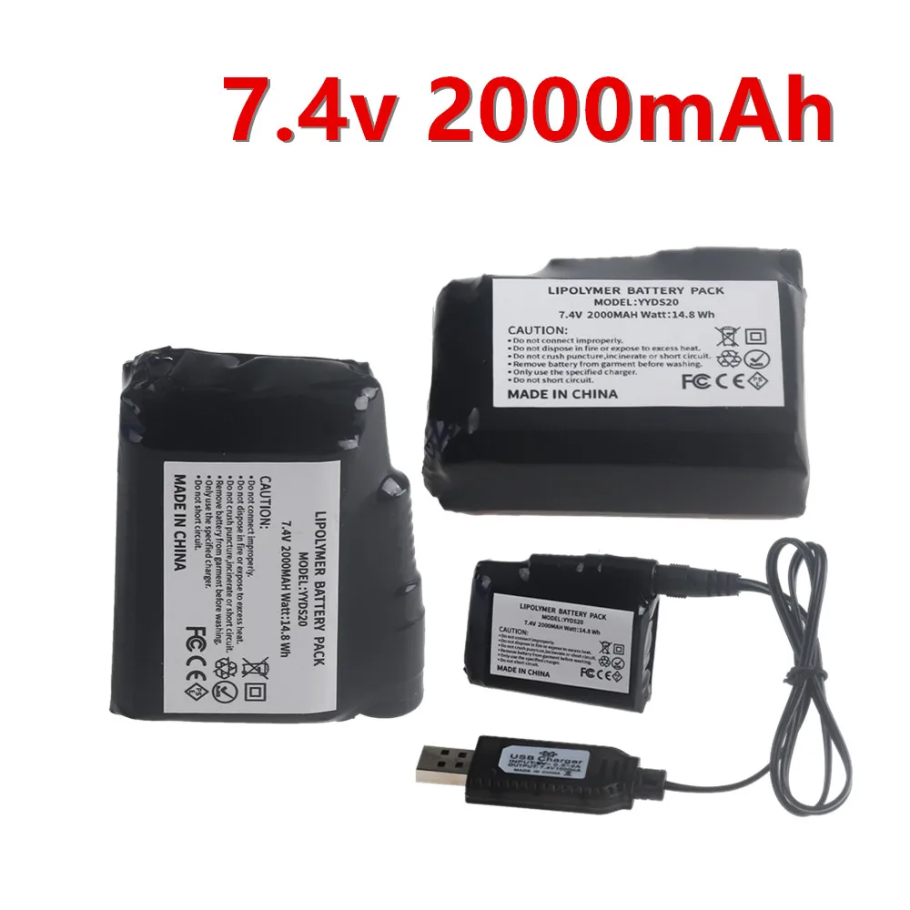 

1-5 шт. аккумуляторов для перчаток с подогревом, литий-полимерные батареи 7.4V 2000 мАч для нагревательных жилетов, носков, зимних термобатарей для защиты от мороза