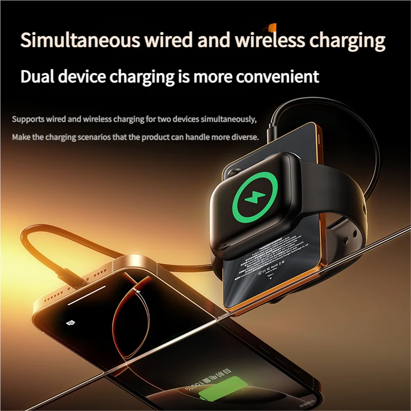 Original Qi2 Powerbank Wireless Charger for Apple iWatch 10 9 8 Magsafe Power banks external battery for iPhone 17 16Airpods Pro - view 2